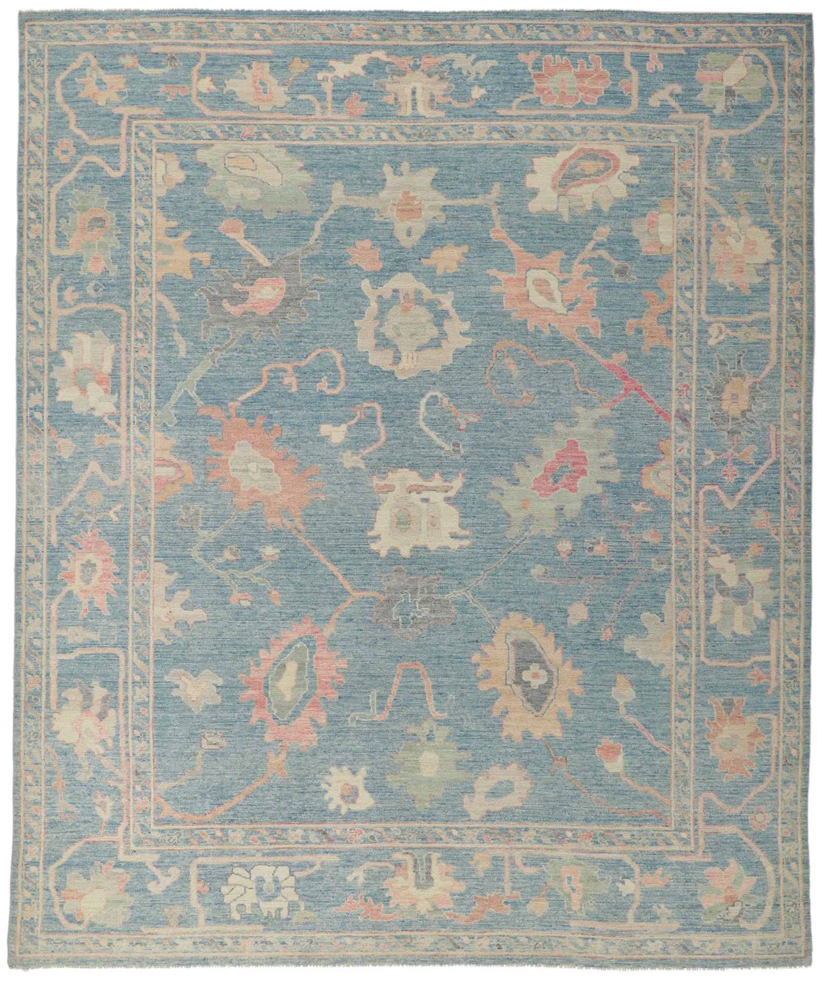 Zeitgenössischer Oushak-Teppich (Wolle) im Angebot