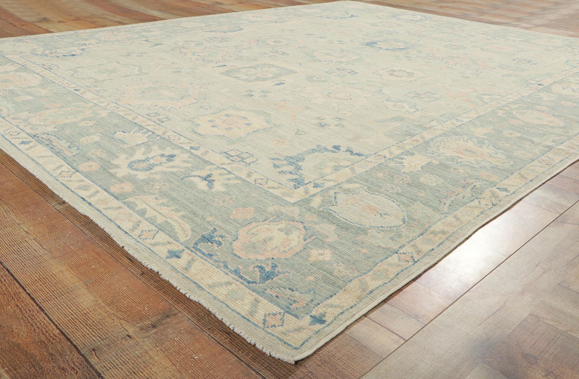 Nueva Alfombra Moderna Oushak Azul Claro de Estilo Transicional en Nuevo estado para la venta en Dallas, TX