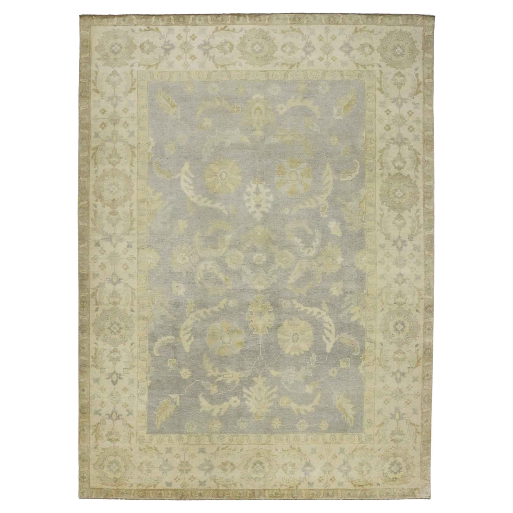 New Contemporary Oushak Rug with Transitional Style