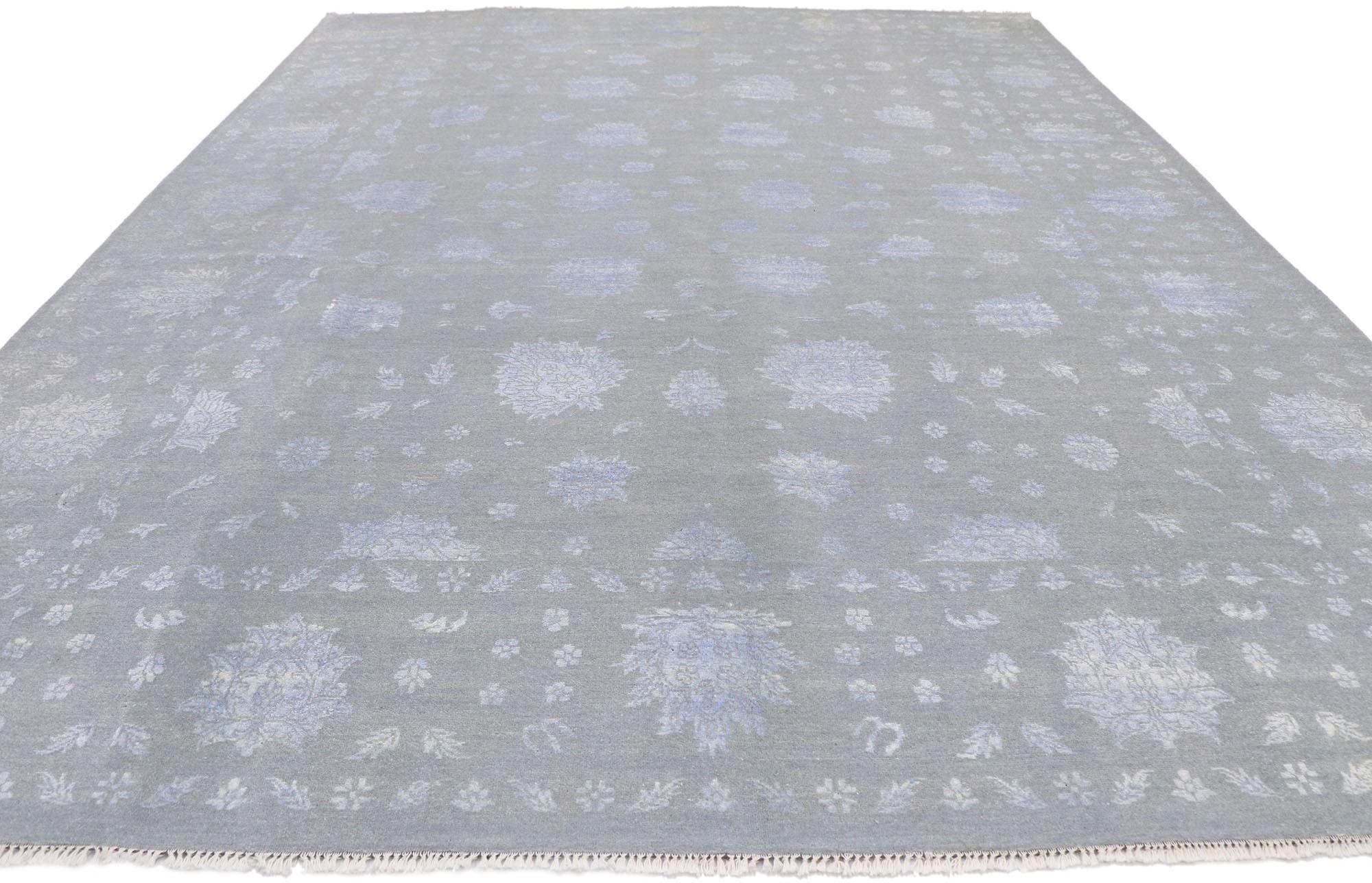 Indian New Contemporary Oushak Rug with Hollywood Regency Style For Sale