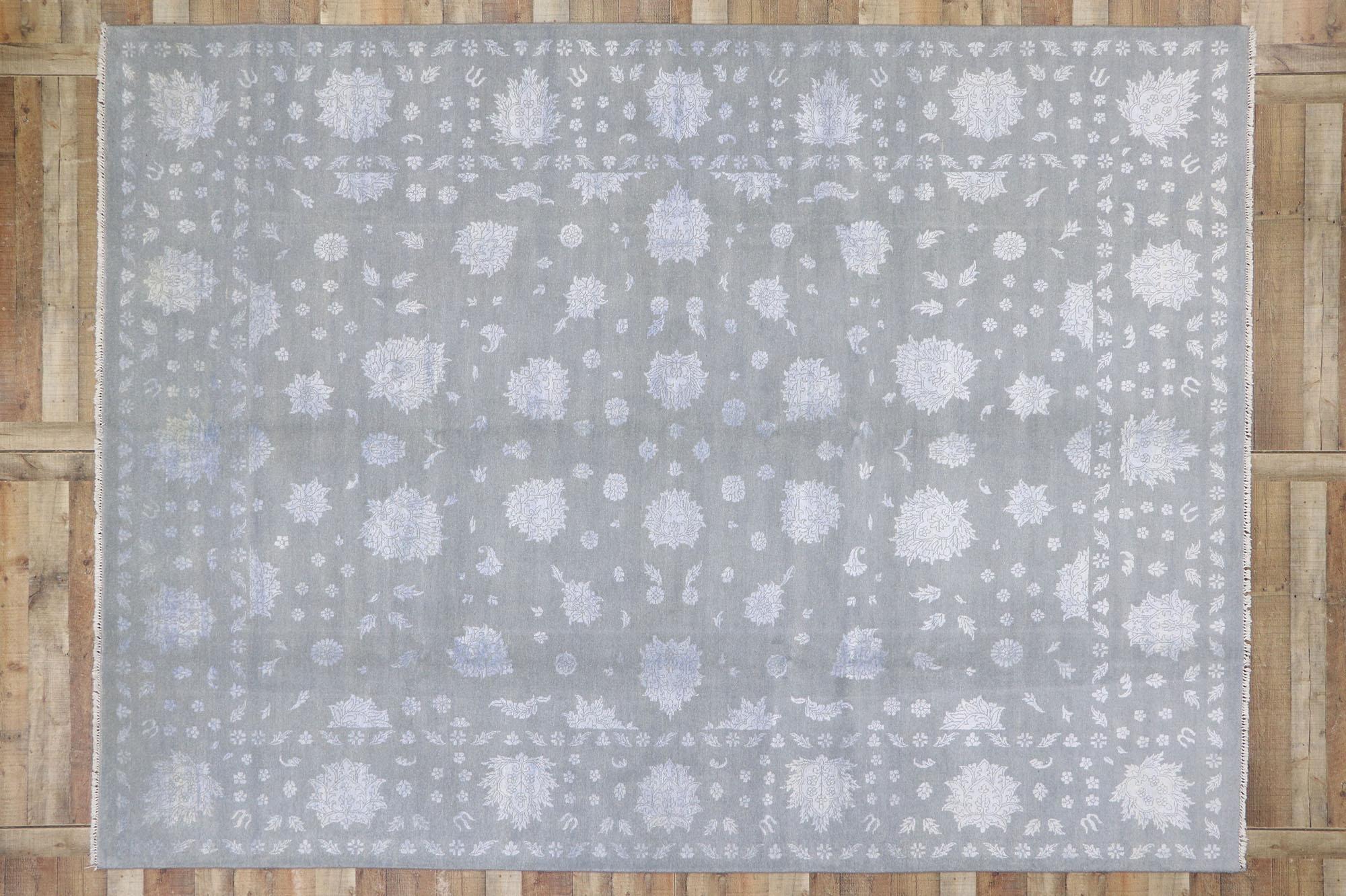 New Contemporary Oushak Rug with Hollywood Regency Style For Sale 2