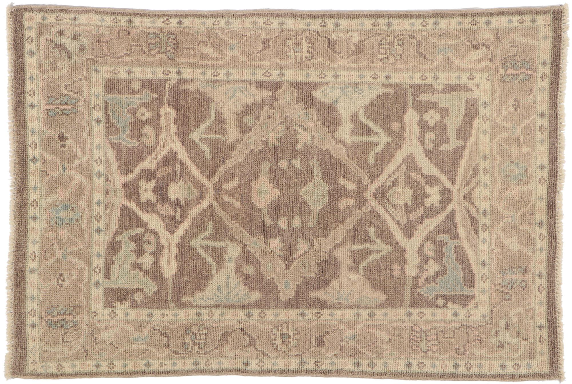 New Contemporary Oushak Rug with Modern Style For Sale 4