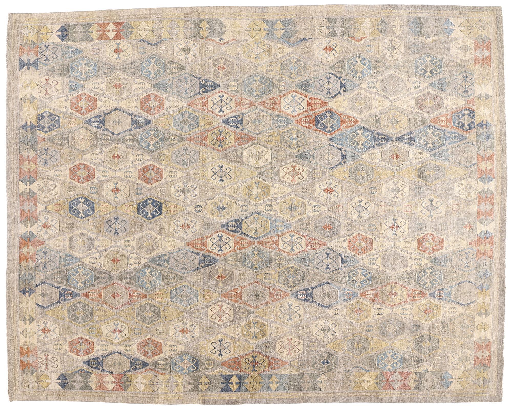 New Contemporary Oushak Rug with Modern Style For Sale 4