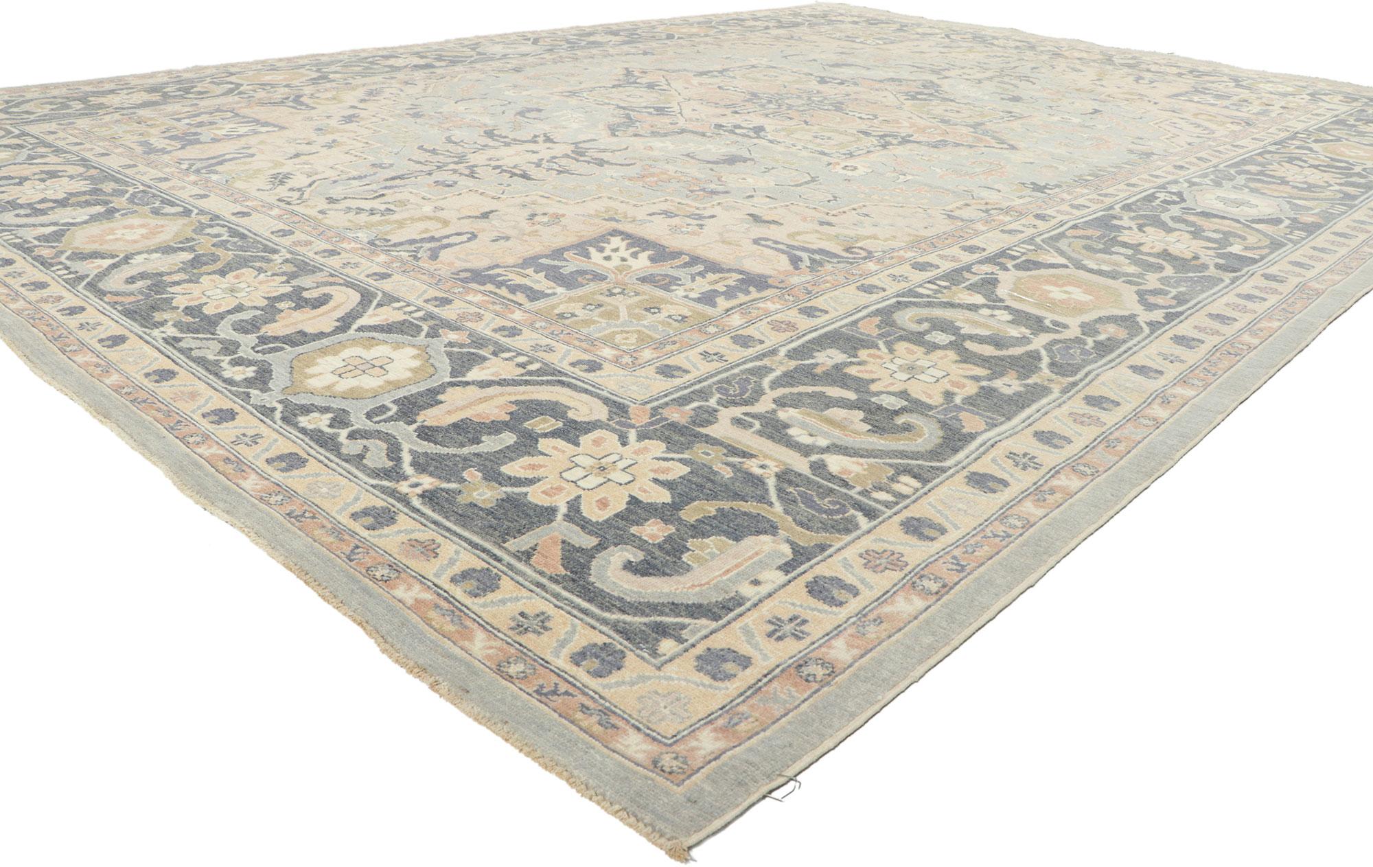 80944 New Contemporary oushak rug with Modern style, measures: 10'00 x 13'09.