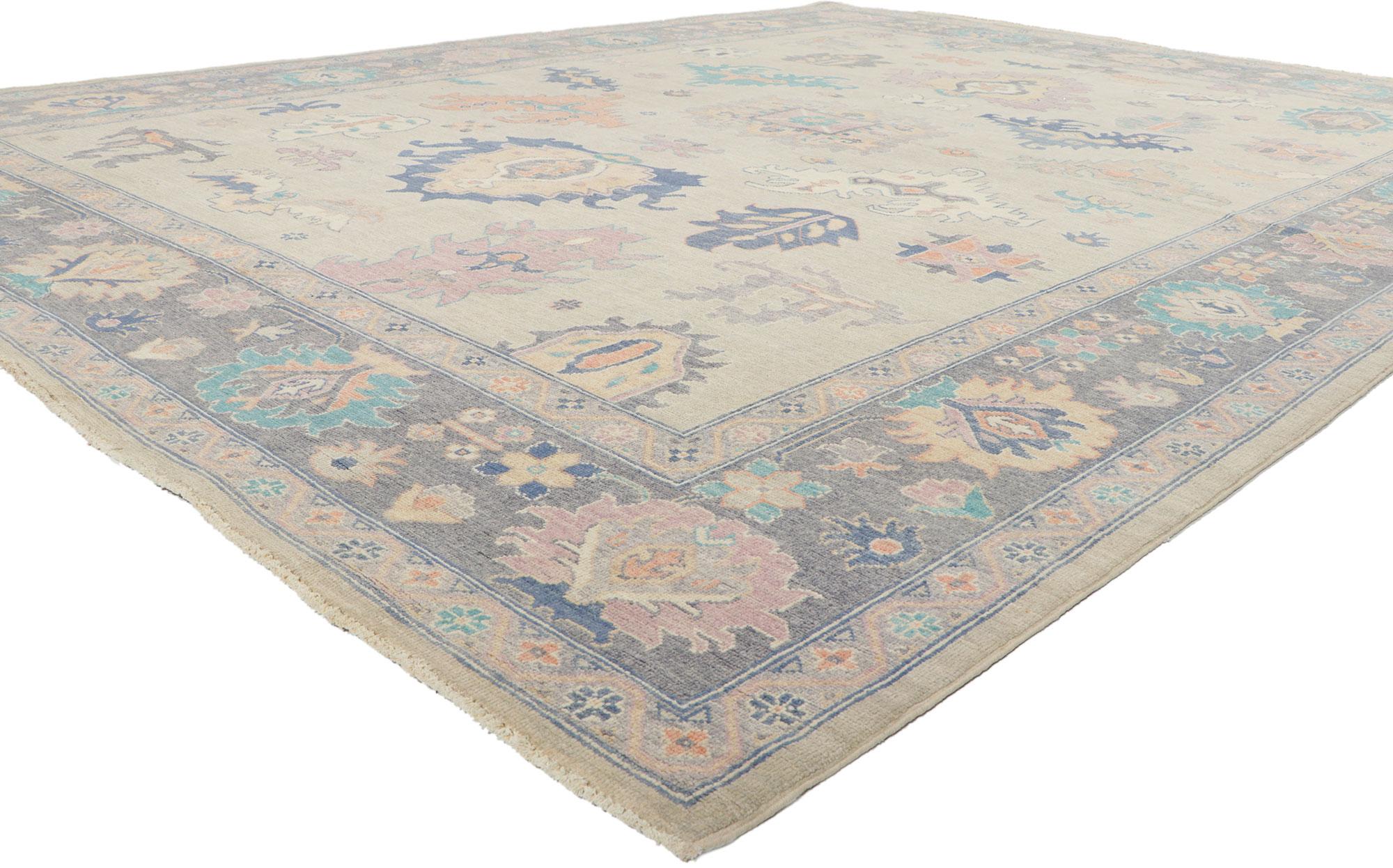 80943 New Contemporary oushak rug with Modern style, measures: 09'00 x 11'10.