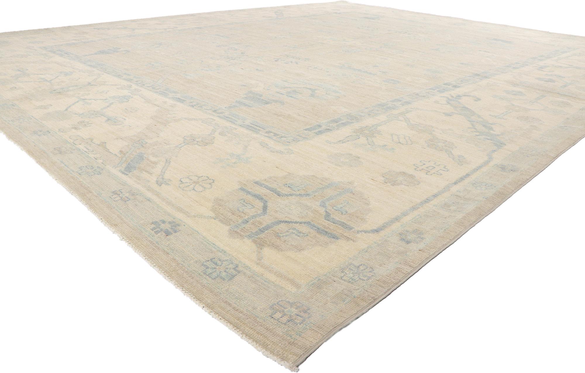 80932 New Contemporary Oushak rug, 11'06 x 14'03.