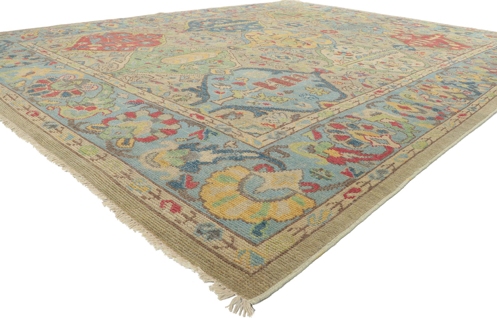 80725 New Contemporary Oushak rug with Modern Style, 09'02 x 12'00.