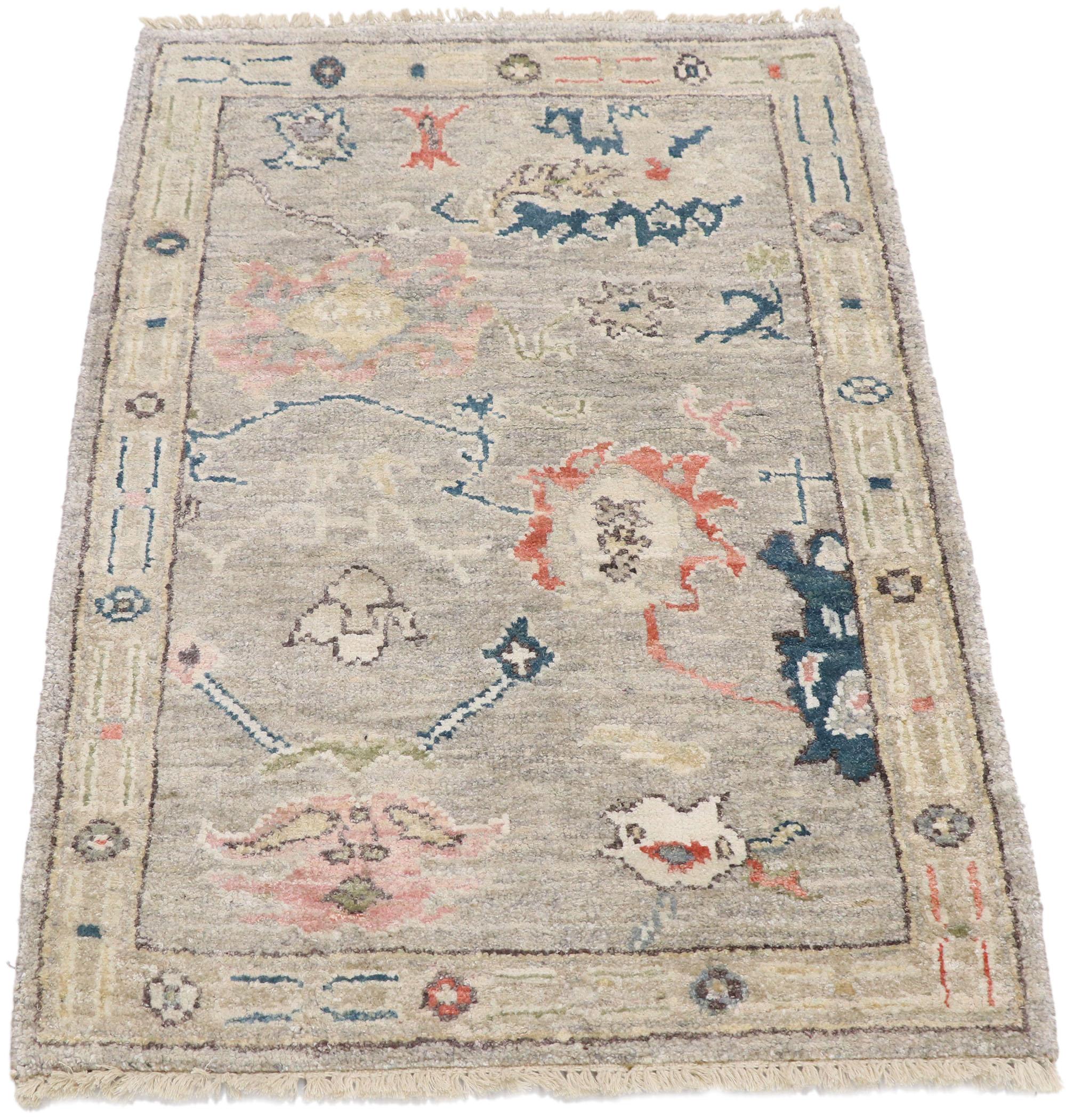 Indian New Contemporary Oushak Rug with Modern Style