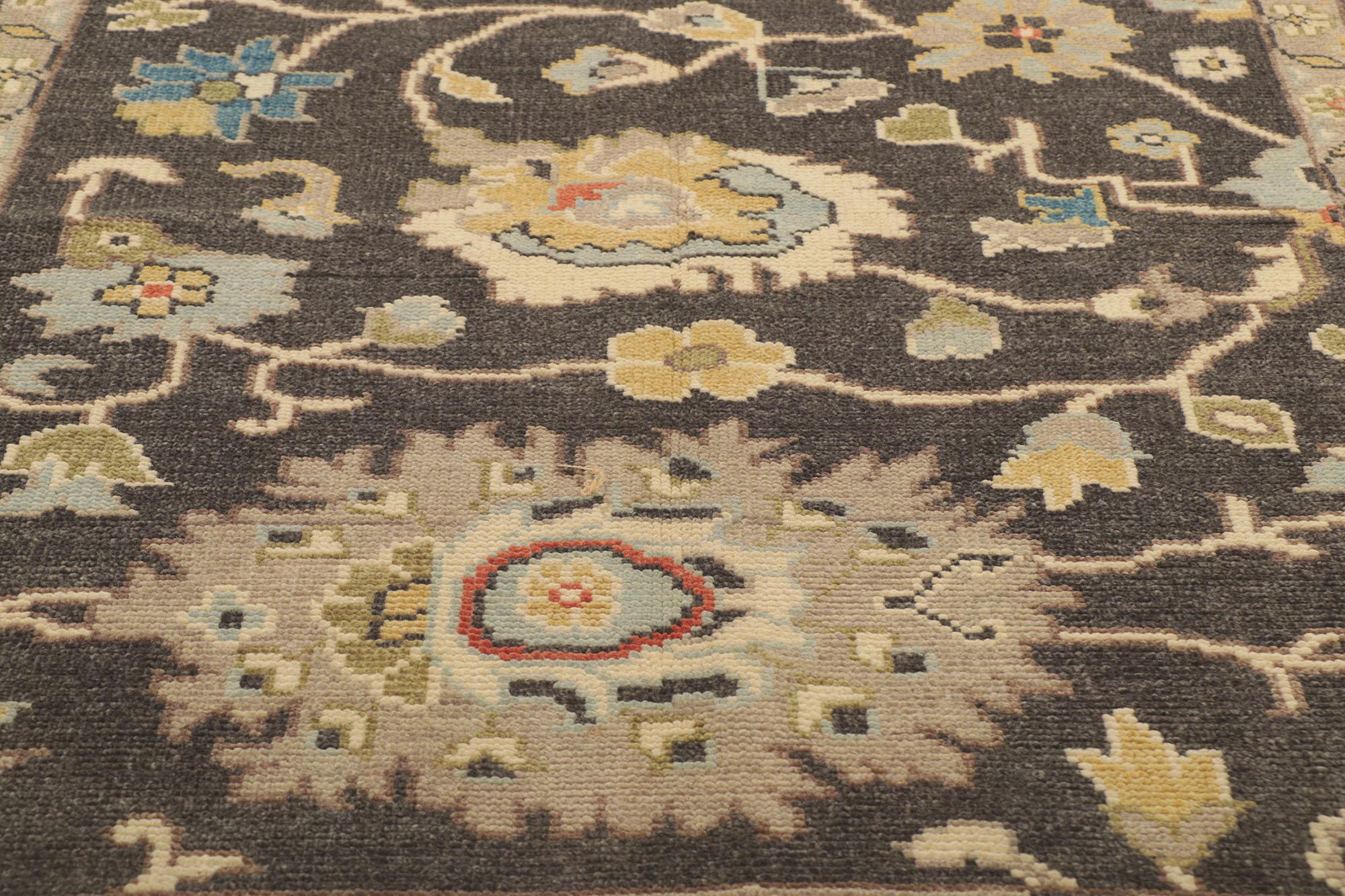 Noué à la main Nouveau tapis contemporain d'Oushak de style moderne en vente