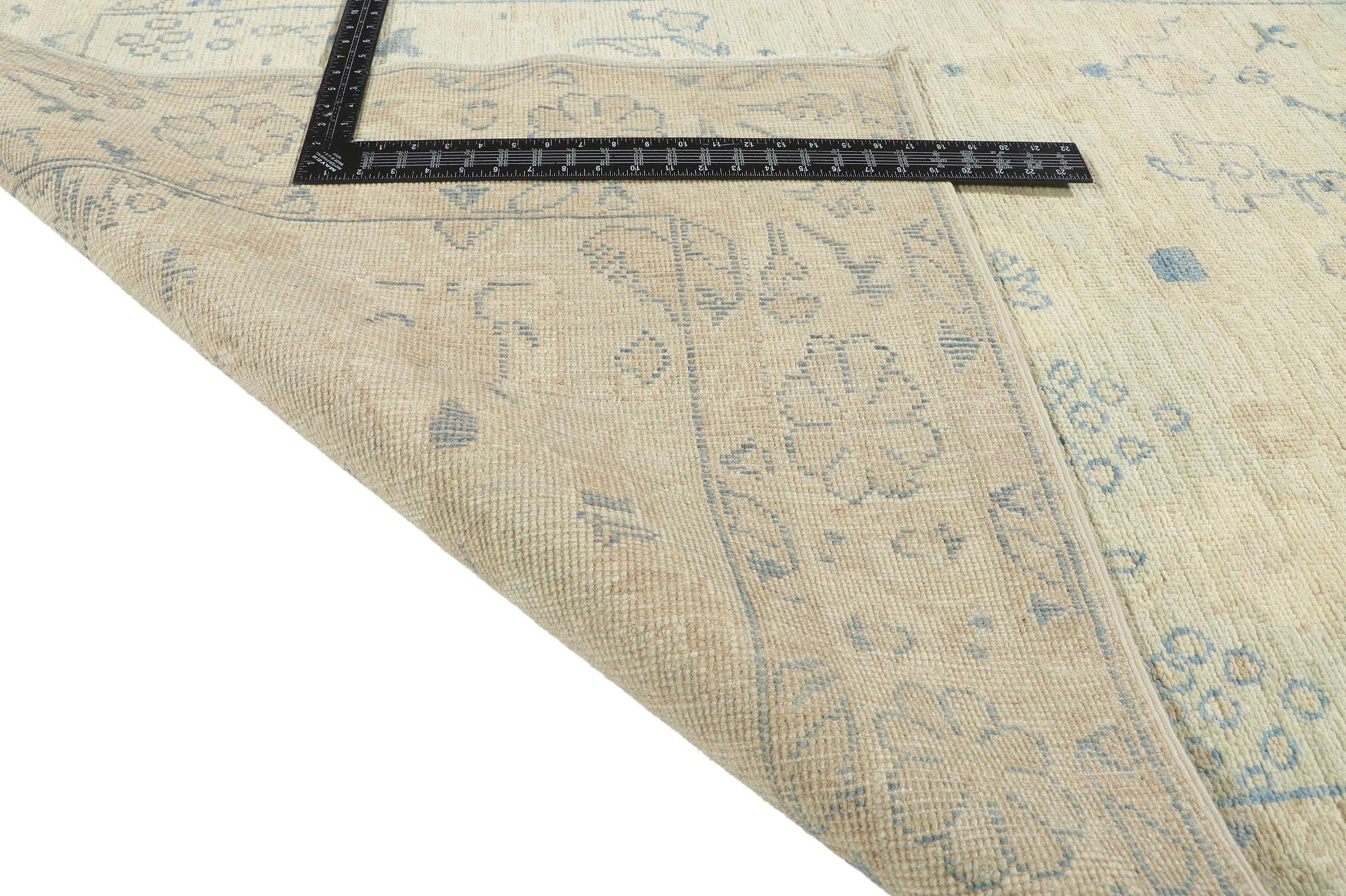 Hand-Knotted New Contemporary Oushak Rug with Modern Style For Sale