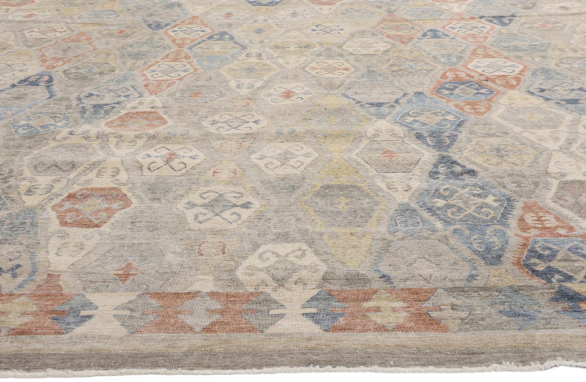 Indian New Contemporary Oushak Rug with Modern Style For Sale