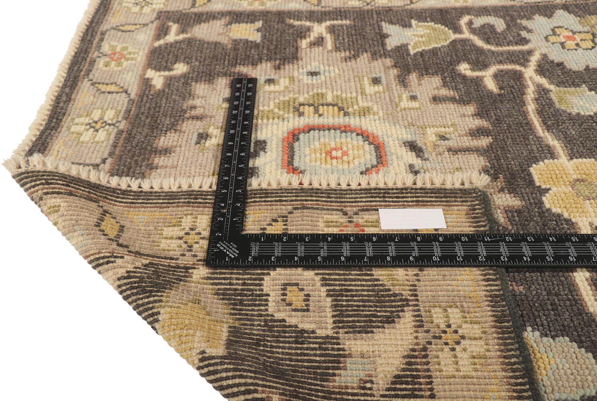 Hand-Knotted New Contemporary Oushak Rug with Modern Style For Sale