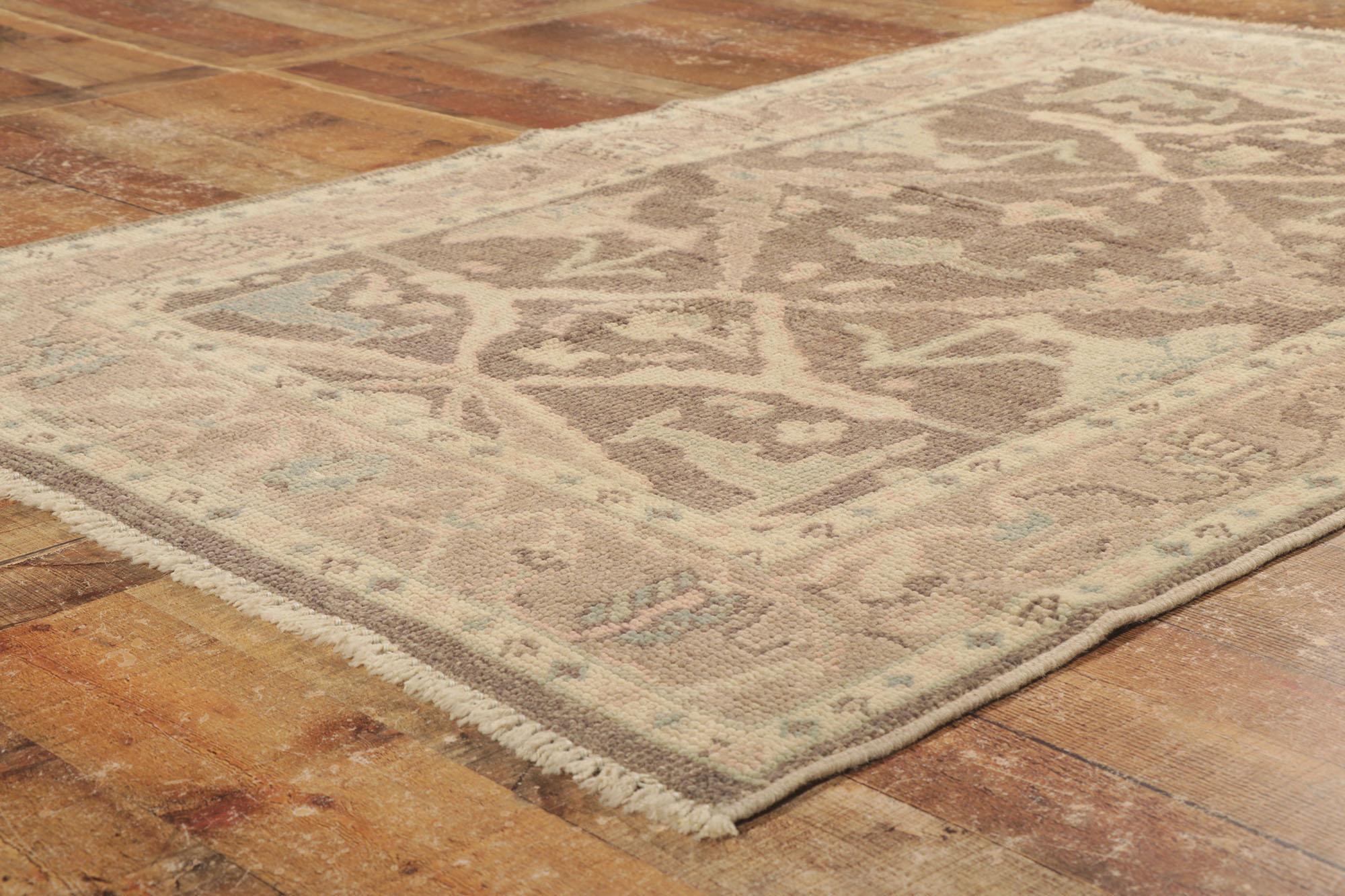 Wool New Contemporary Oushak Rug with Modern Style For Sale