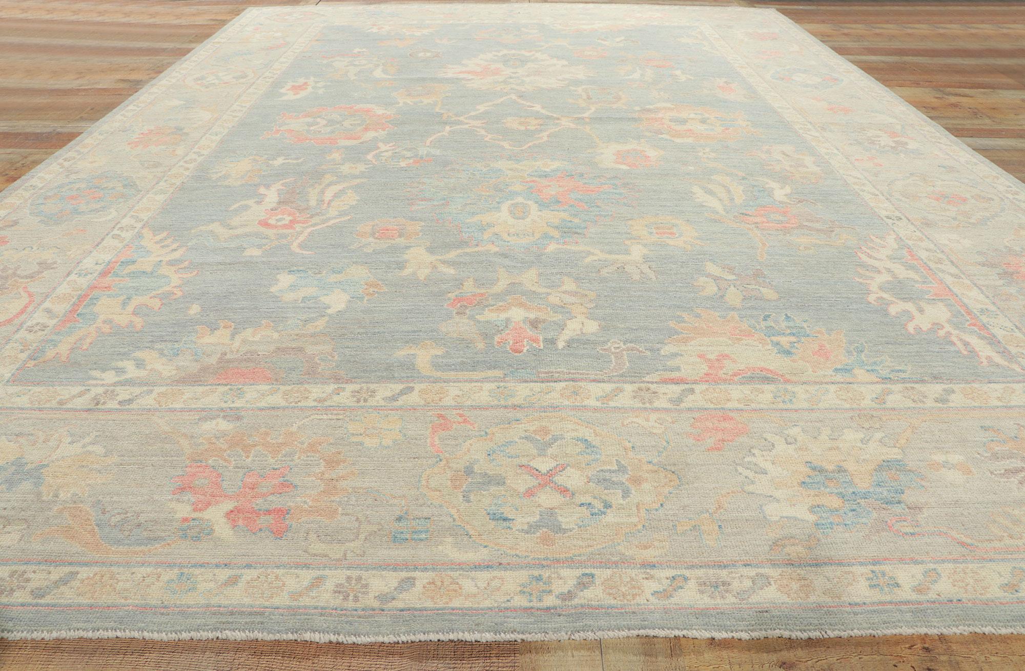 Wool New Contemporary Oushak Rug with Modern Style For Sale