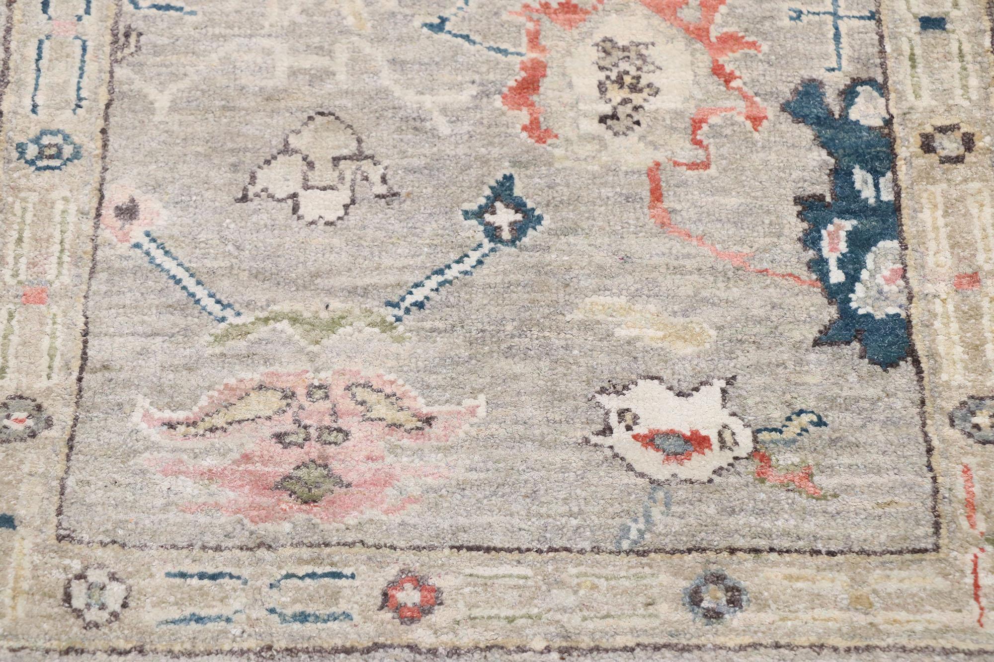 Wool New Contemporary Oushak Rug with Modern Style