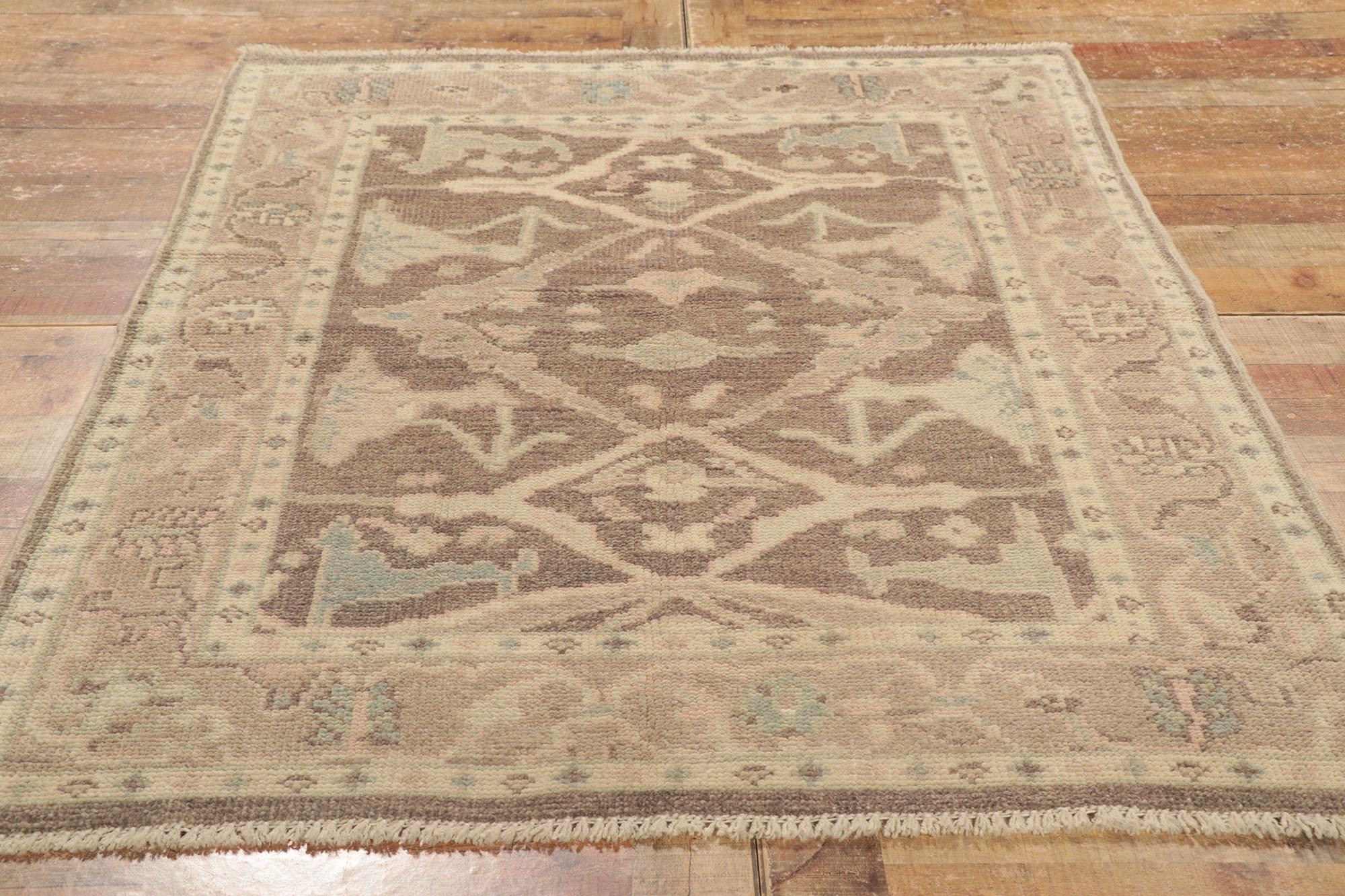 New Contemporary Oushak Rug with Modern Style For Sale 1