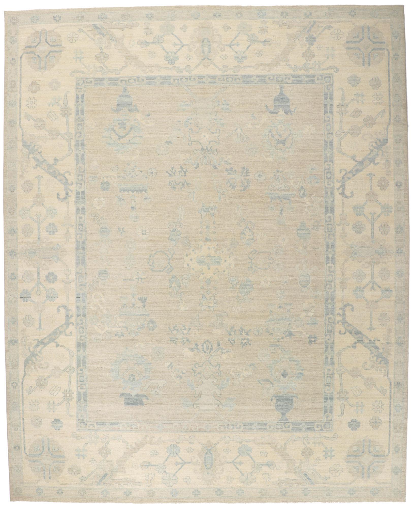Tappeto Oushak contemporaneo, 11'06 x 14'03 in vendita 3