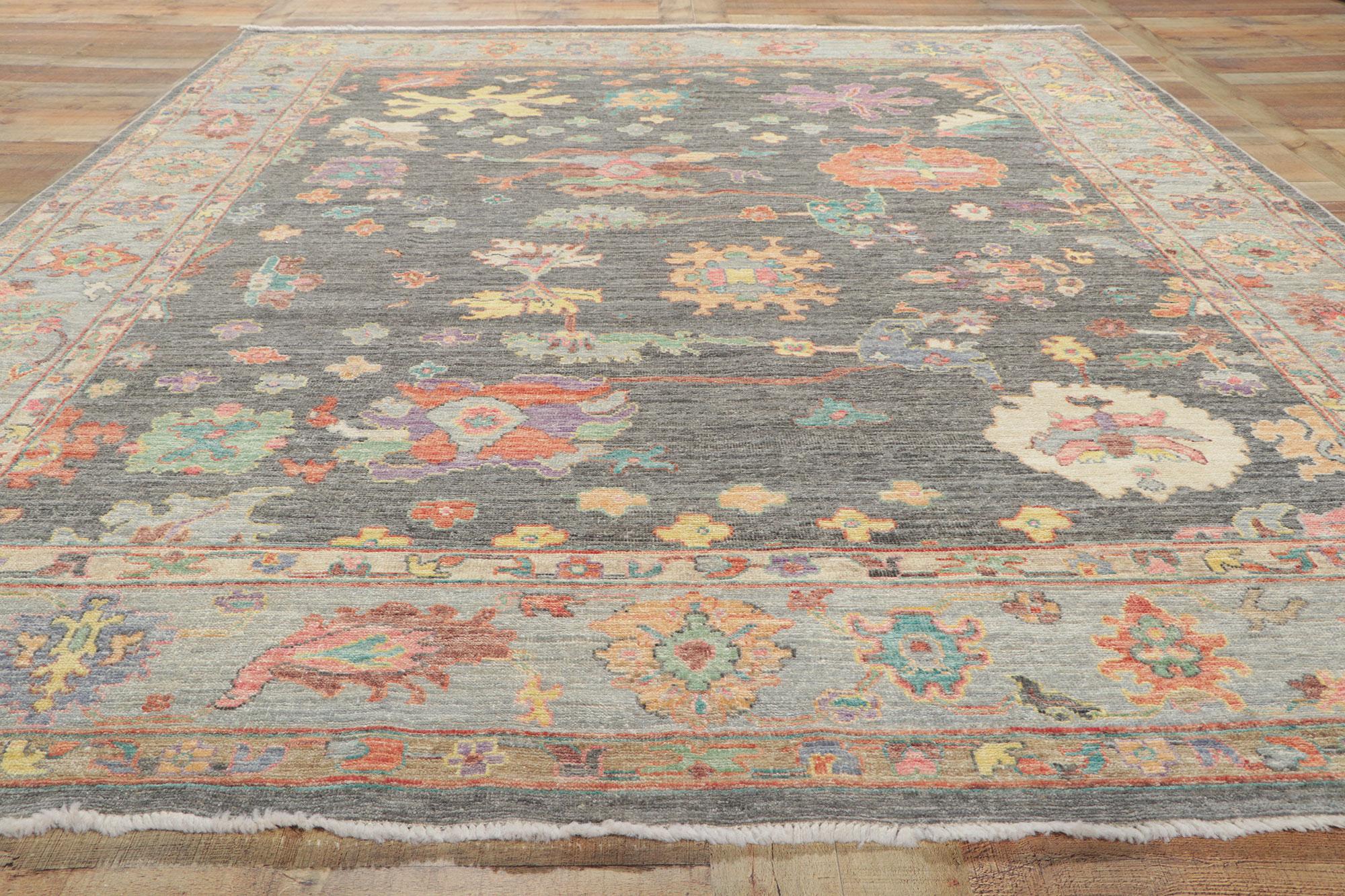 Nouveau tapis contemporain d'Oushak de style moderne en vente 1