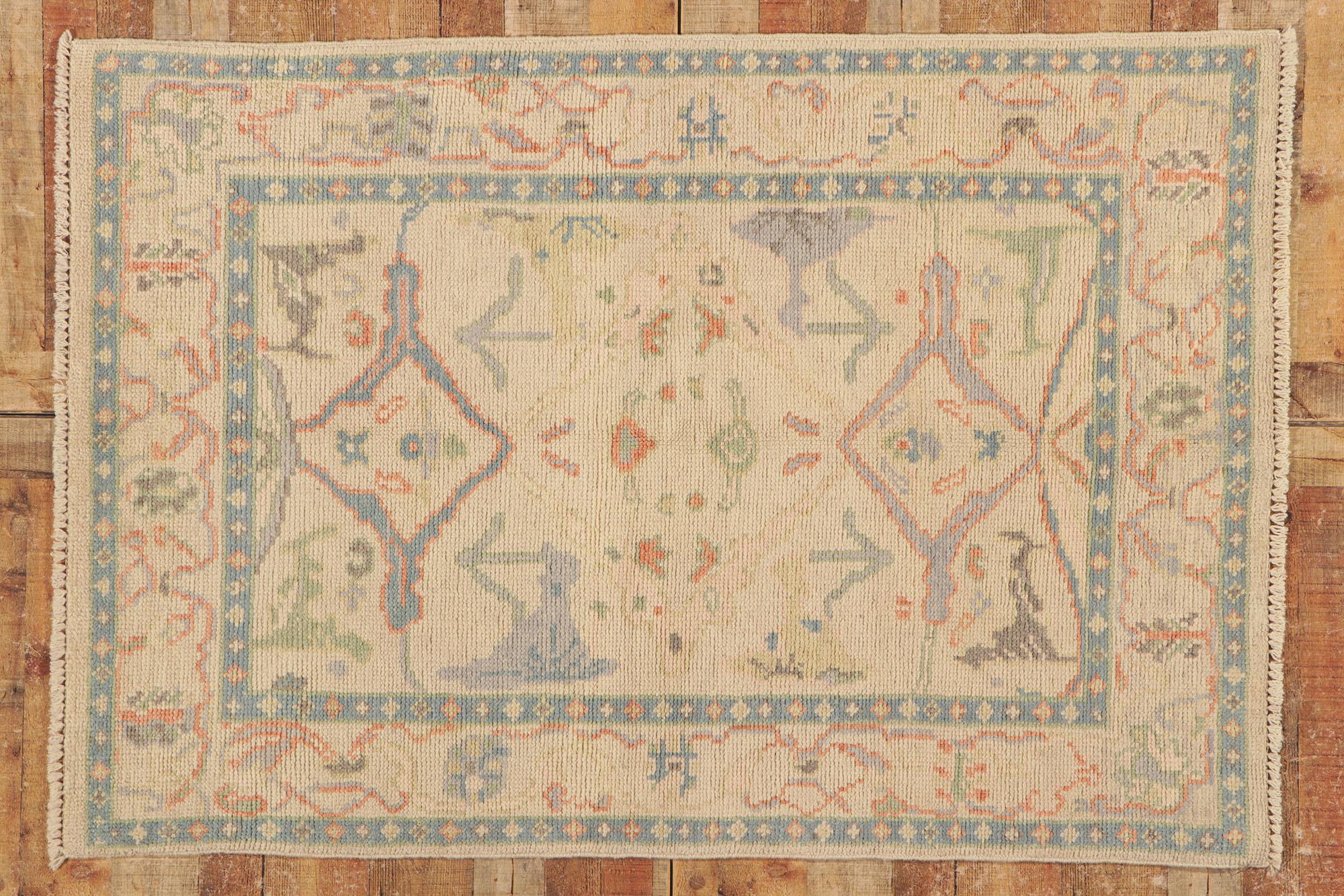 New Contemporary Oushak Rug with Modern Style For Sale 2