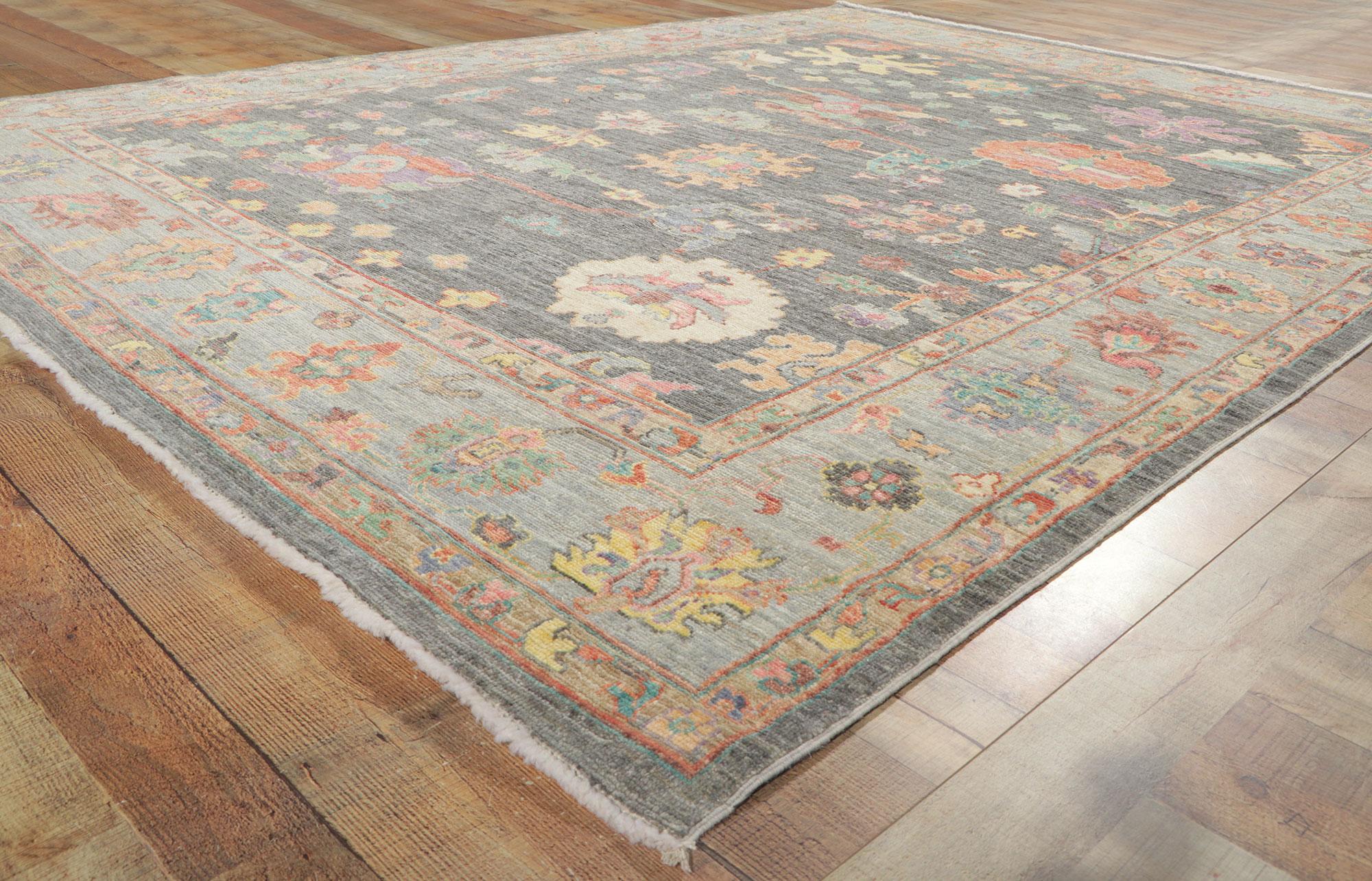 Nouveau tapis contemporain d'Oushak de style moderne en vente 2