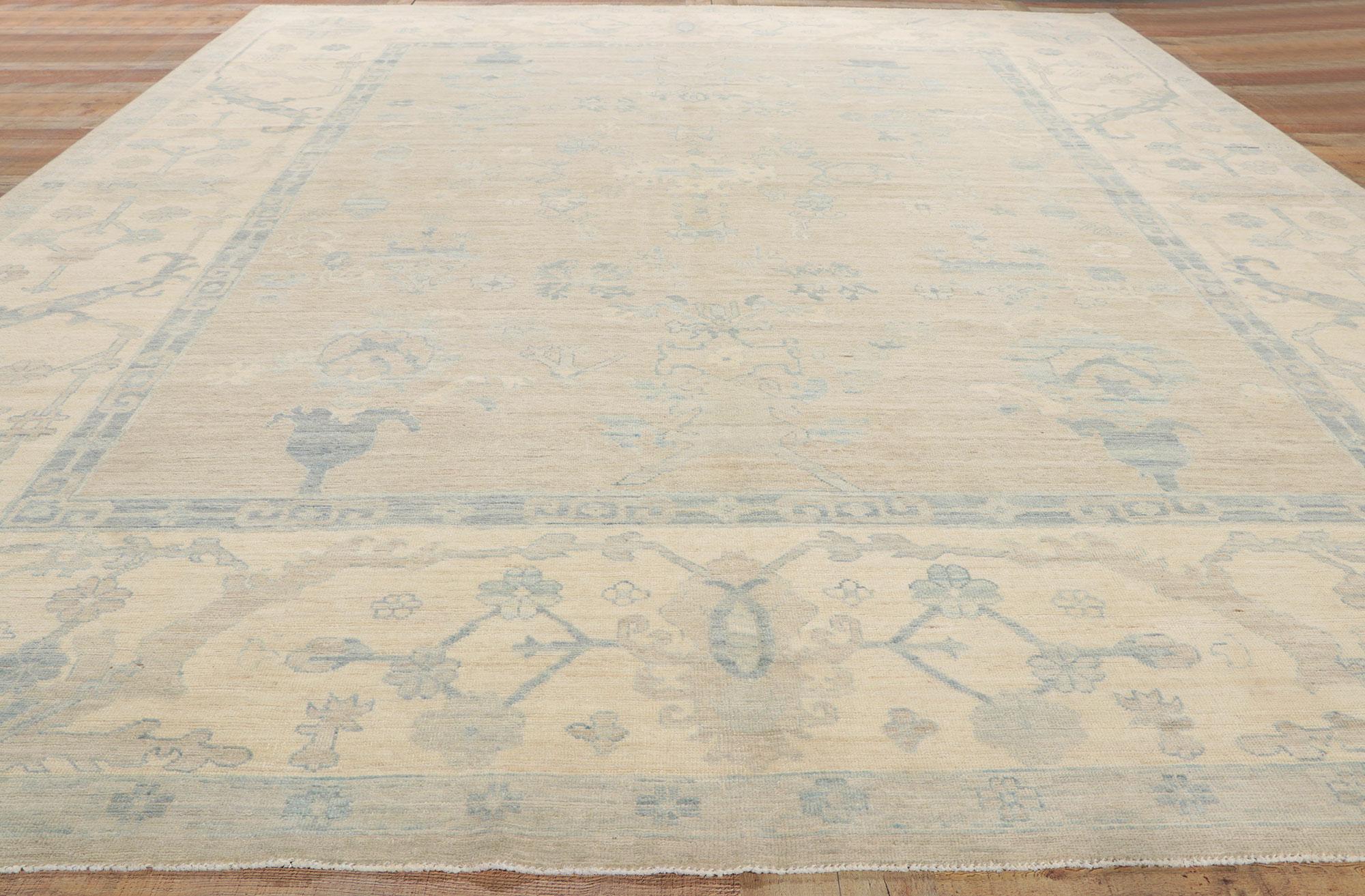 Tappeto Oushak contemporaneo, 11'06 x 14'03 in vendita 1