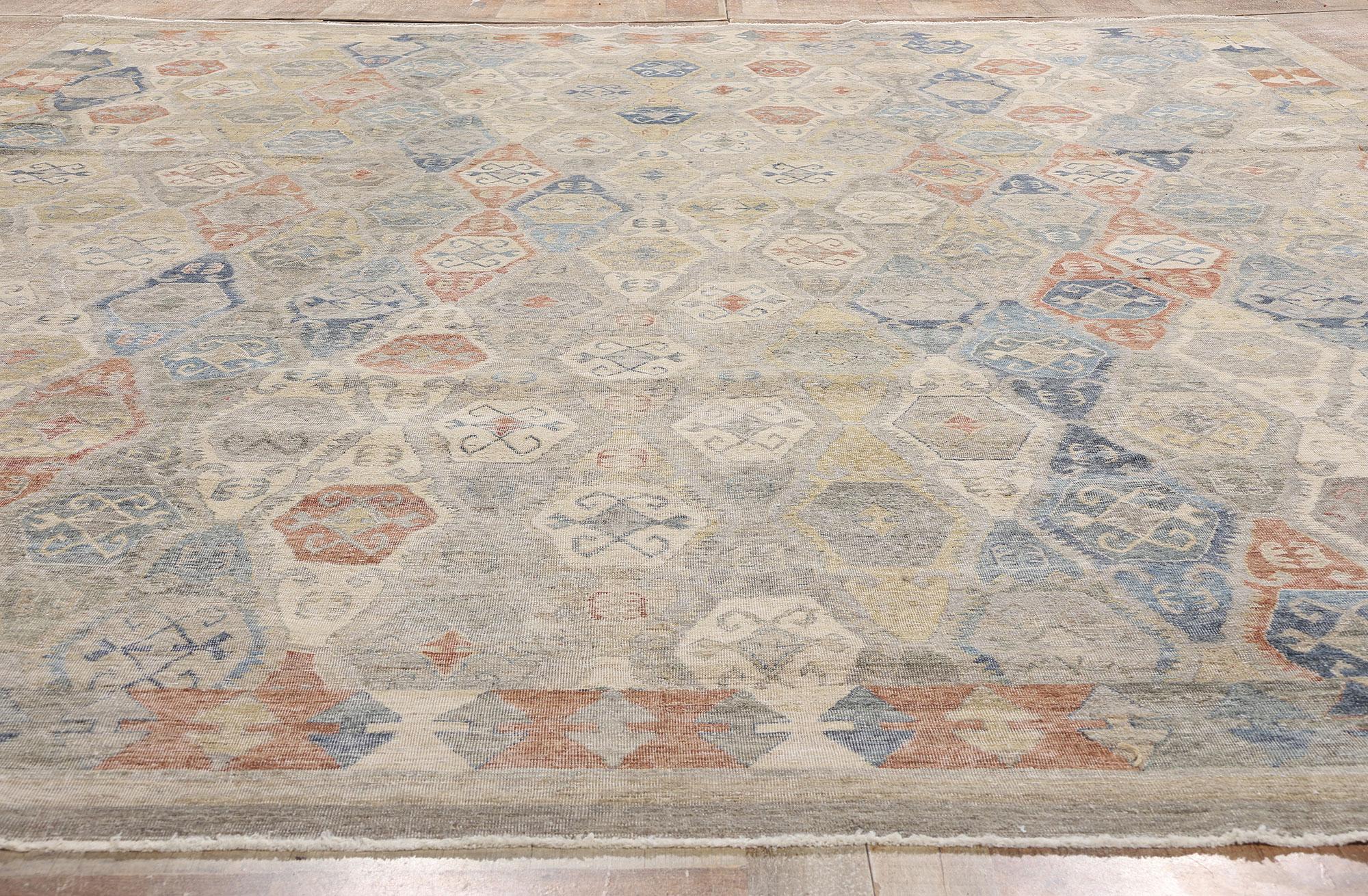 New Contemporary Oushak Rug with Modern Style For Sale 2