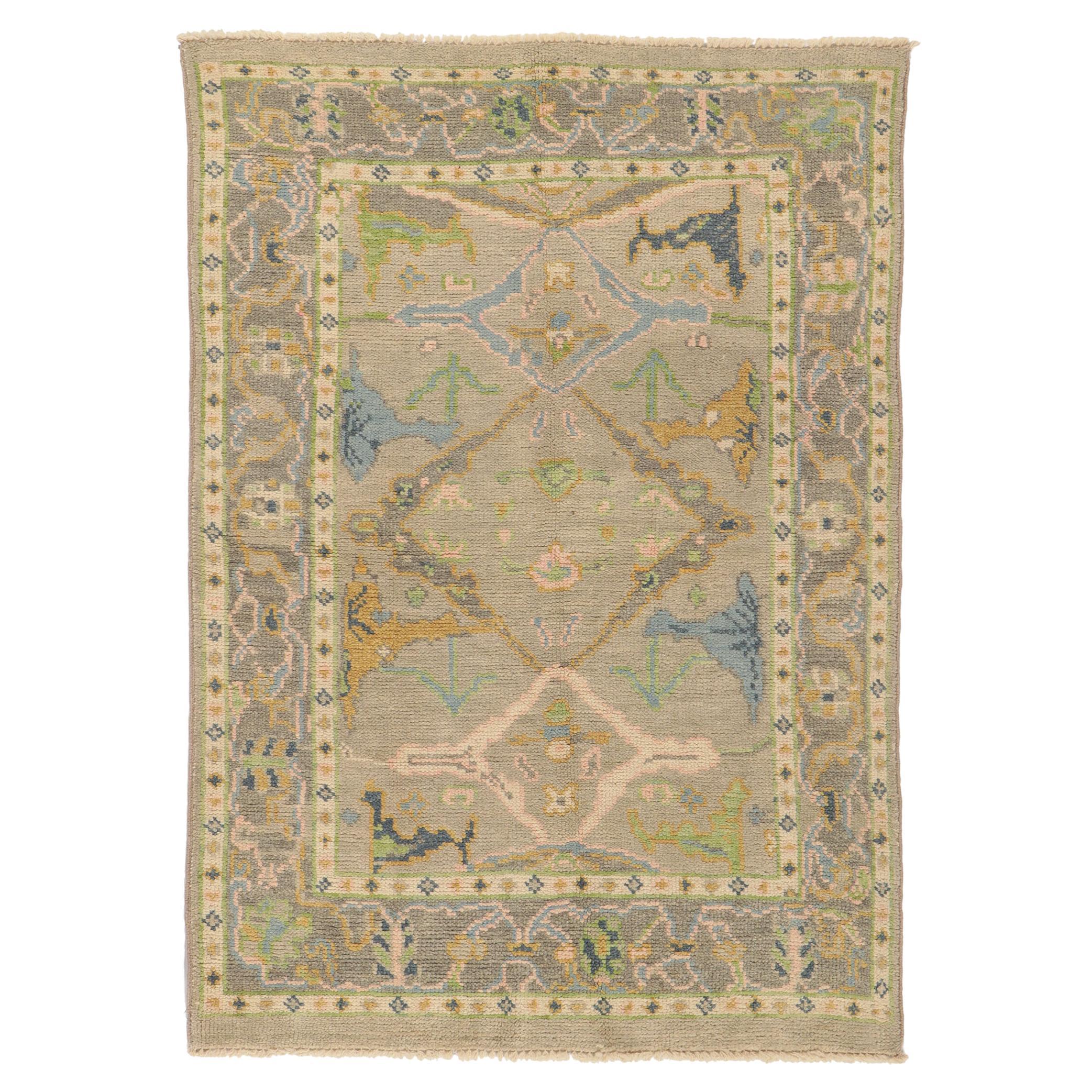 New Contemporary Oushak Rug with Modern Style For Sale