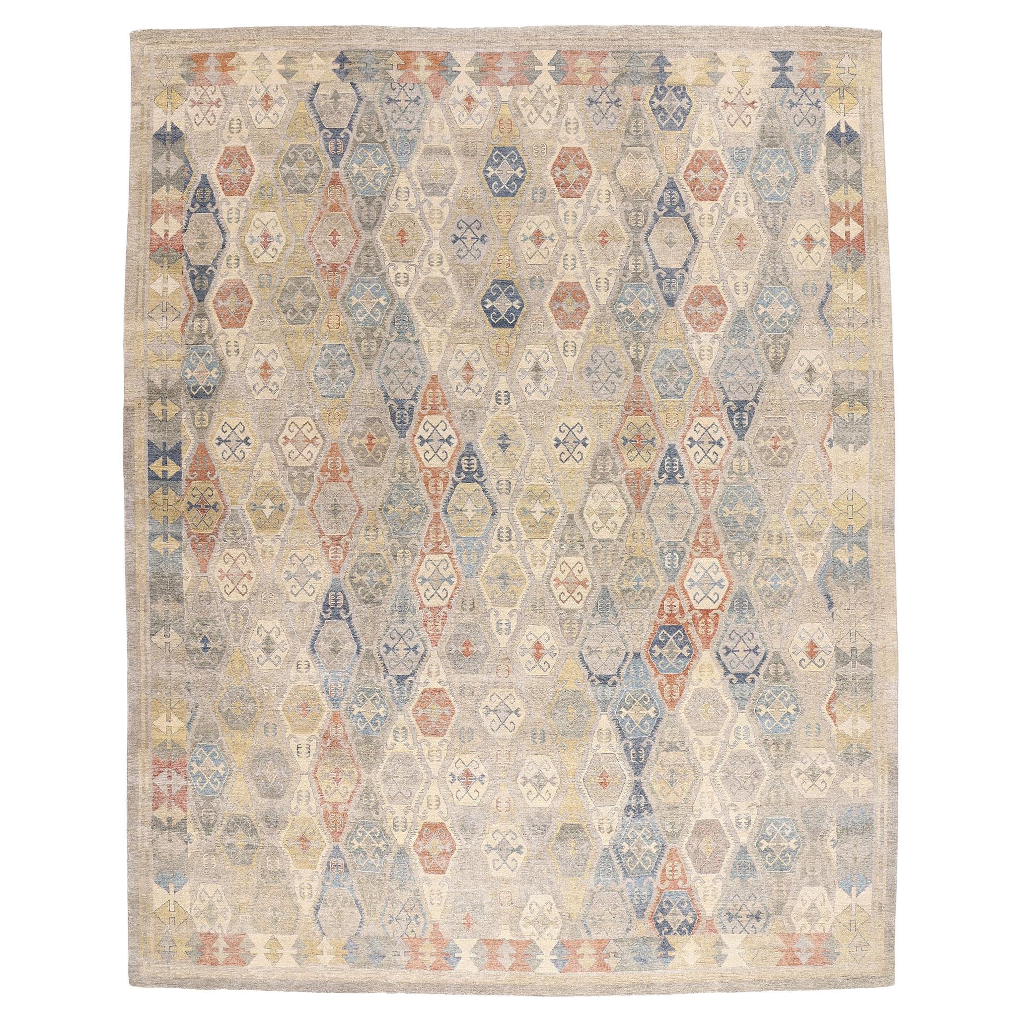 New Contemporary Oushak Rug with Modern Style For Sale
