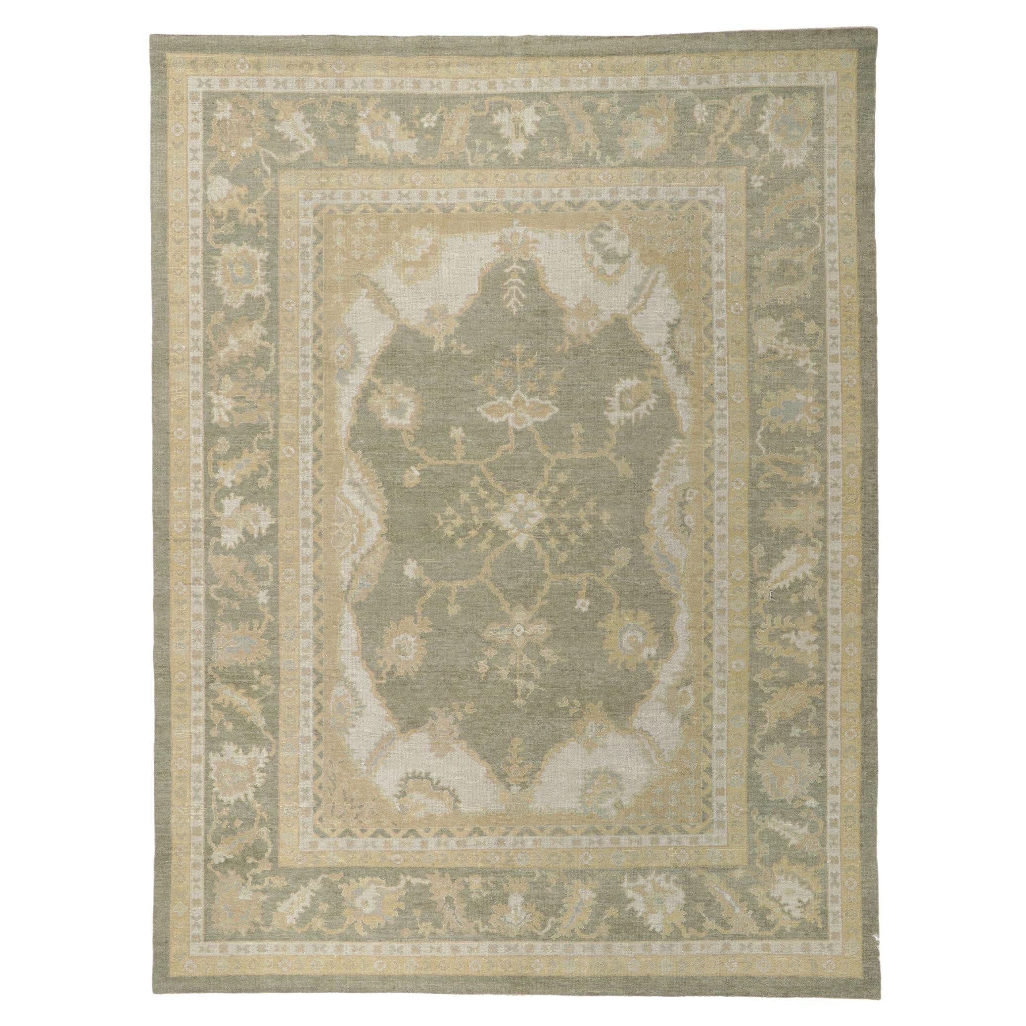 New Contemporary Oushak Rug with Modern Traditional Style For Sale