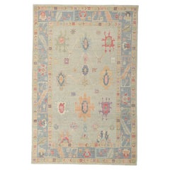 New Contemporary Oushak Rug with Soft Colors