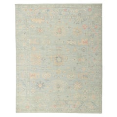 Colorful Pastel Oushak Rug, Modern Bridgerton Style Meets Regencycore Elegance