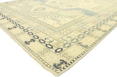 New Contemporary Oushak Rug with Transitional British Colonial Style