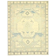 New Contemporary Oushak Rug with Transitional British Colonial Style