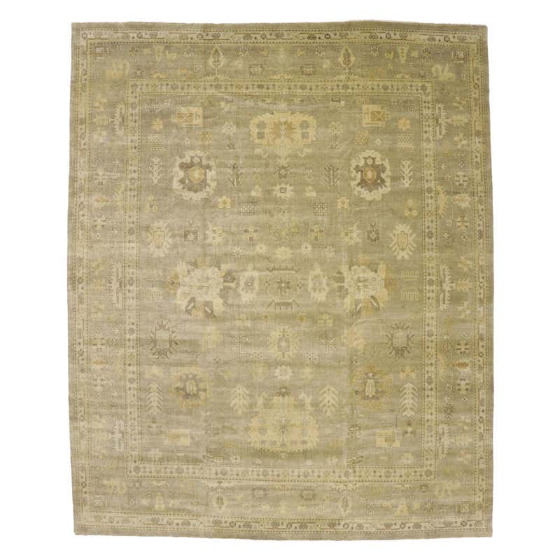 Transitional Style Area Rug with Oushak Design and Neutral Colors For ...