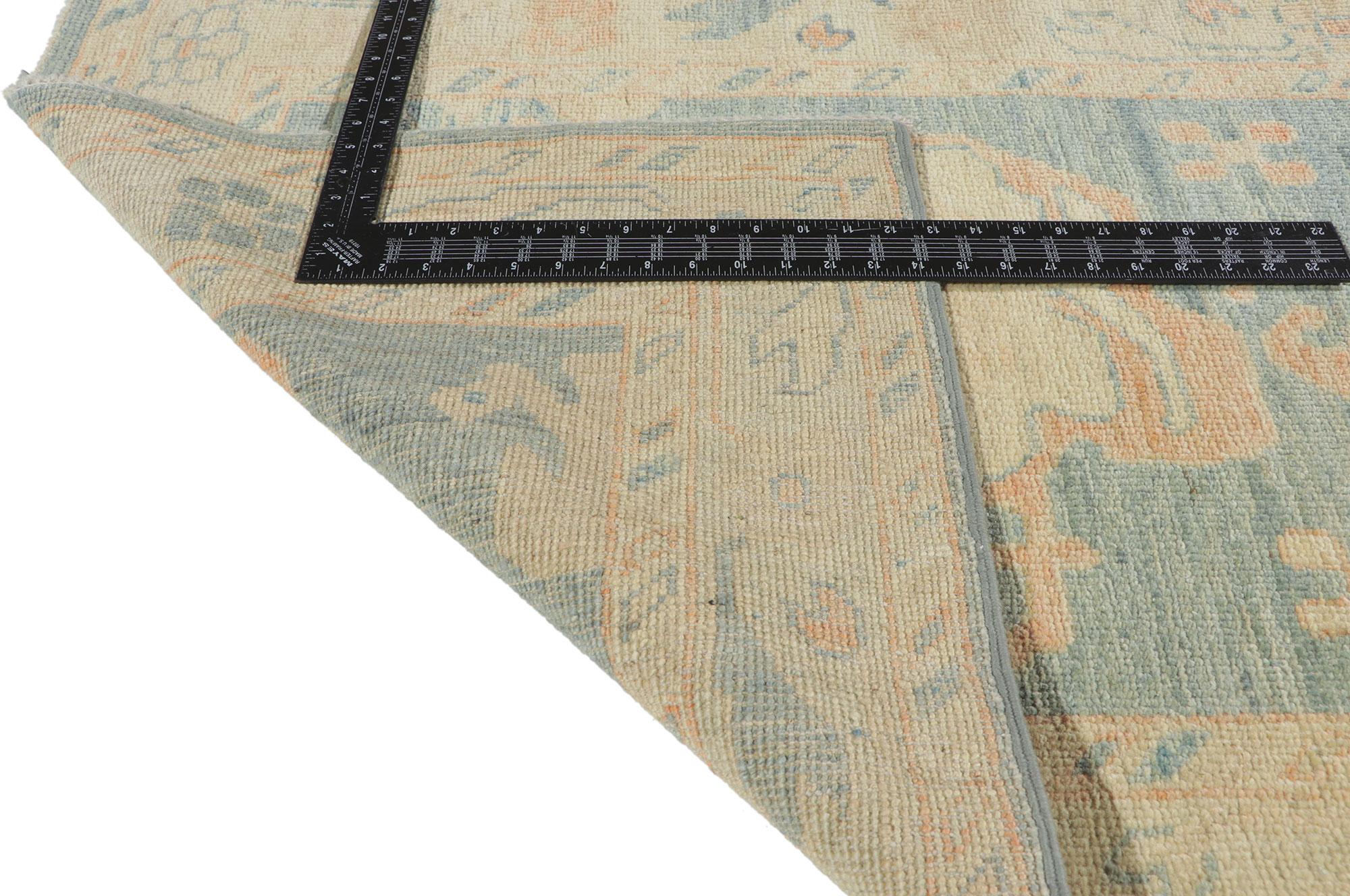 New Contemporary Oushak Runner with Modern Style In New Condition For Sale In Dallas, TX