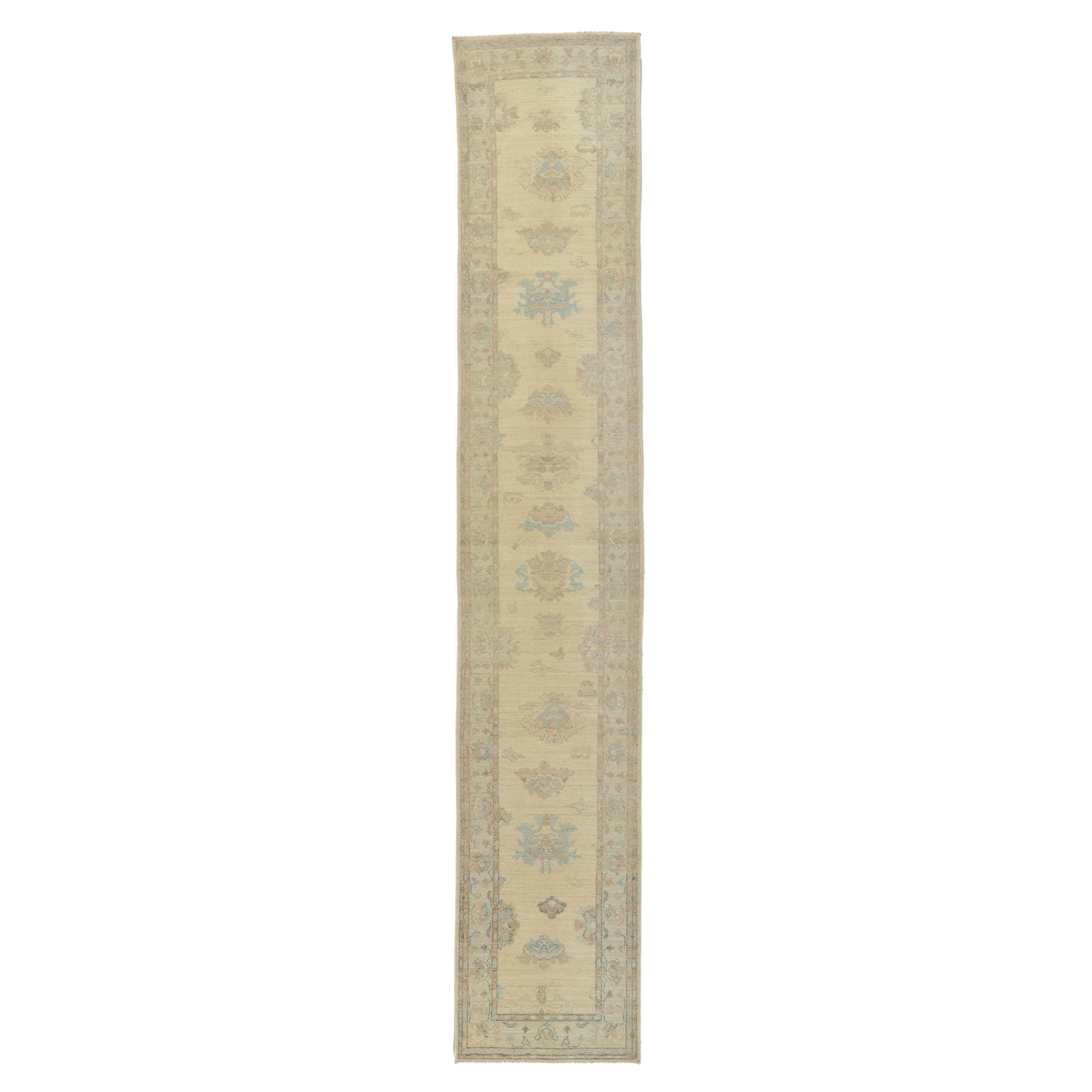 Modern Earth-Tone Oushak Rug, Quiet Sophistication Meets Neutral Elegance For Sale