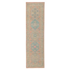 Alfombra Oushak moderna y colorida, la elegancia contemporánea se une a los colores pastel elegantes