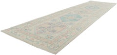 Colorful Pastel Oushak Rug, Modern Bridgerton Style Meets Contemporary Elegance