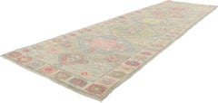 Modern Colorful Oushak Runner, Contemporary Elegance Meets Polished and Playful