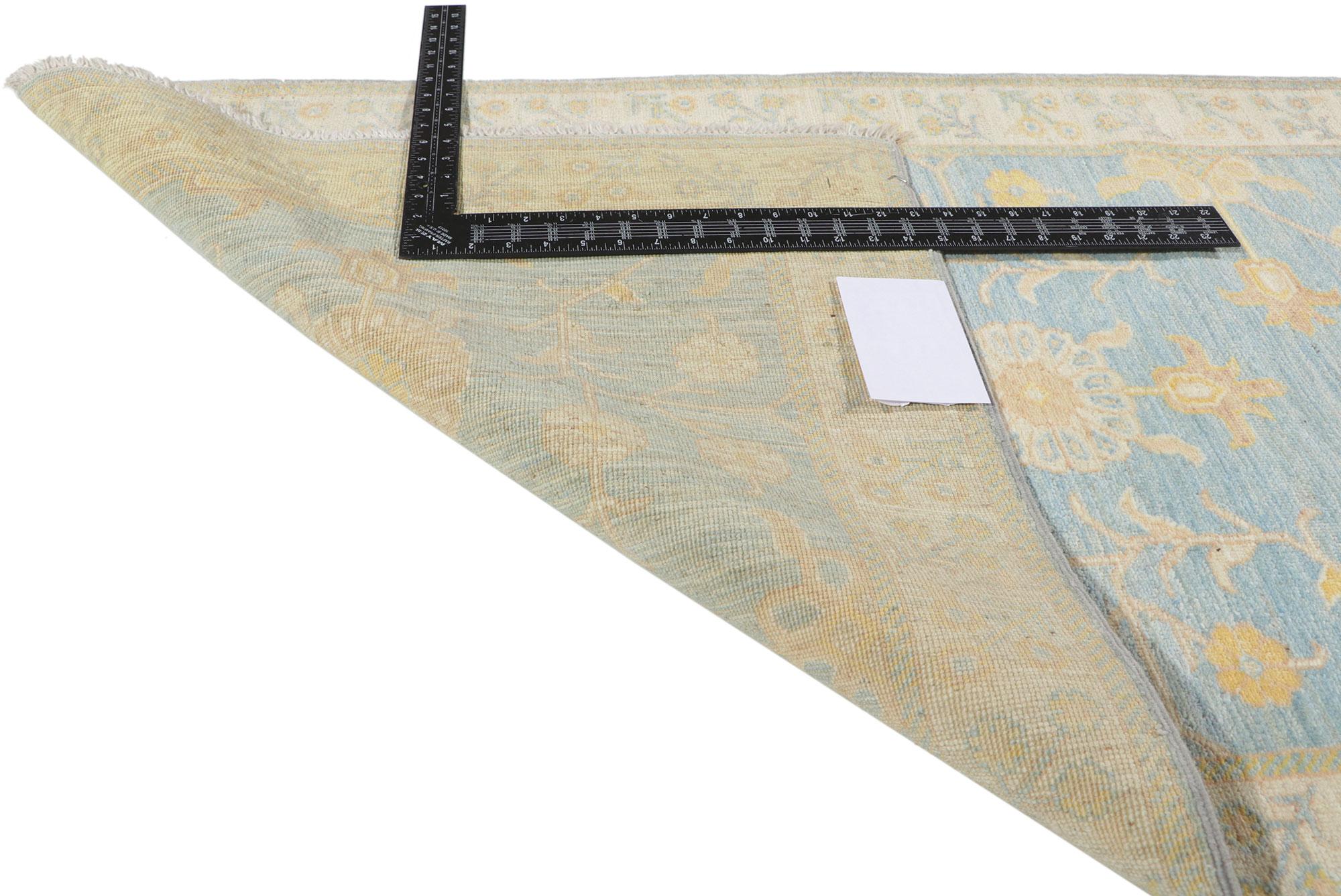 New Contemporary Oushak Runner with Soft Colors In New Condition For Sale In Dallas, TX