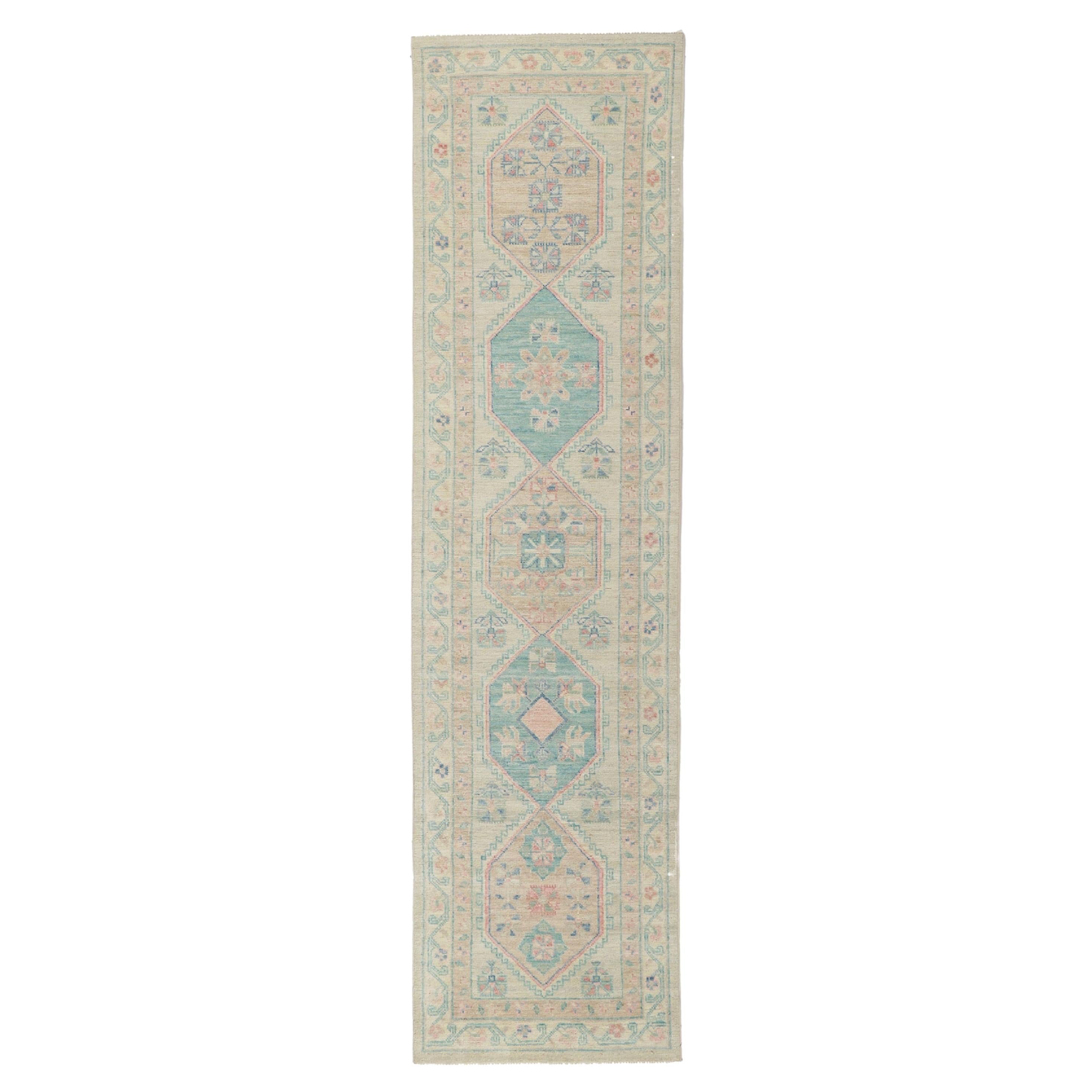 Tapis Oushak coloré et pastel, le style Modern Bridgerton rencontre l'Elegance Contemporary