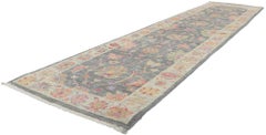 New Contemporary Oushak Runner with Soft Pastel Colors