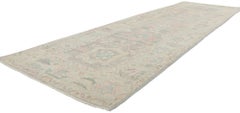 New Contemporary Oushak Runner with Soft Pastel Colors