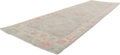 New Contemporary Oushak Runner with Soft Pastel Colors