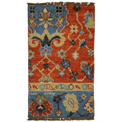 New Contemporary Oushak Style Accent Rug, Entry or Foyer Rug