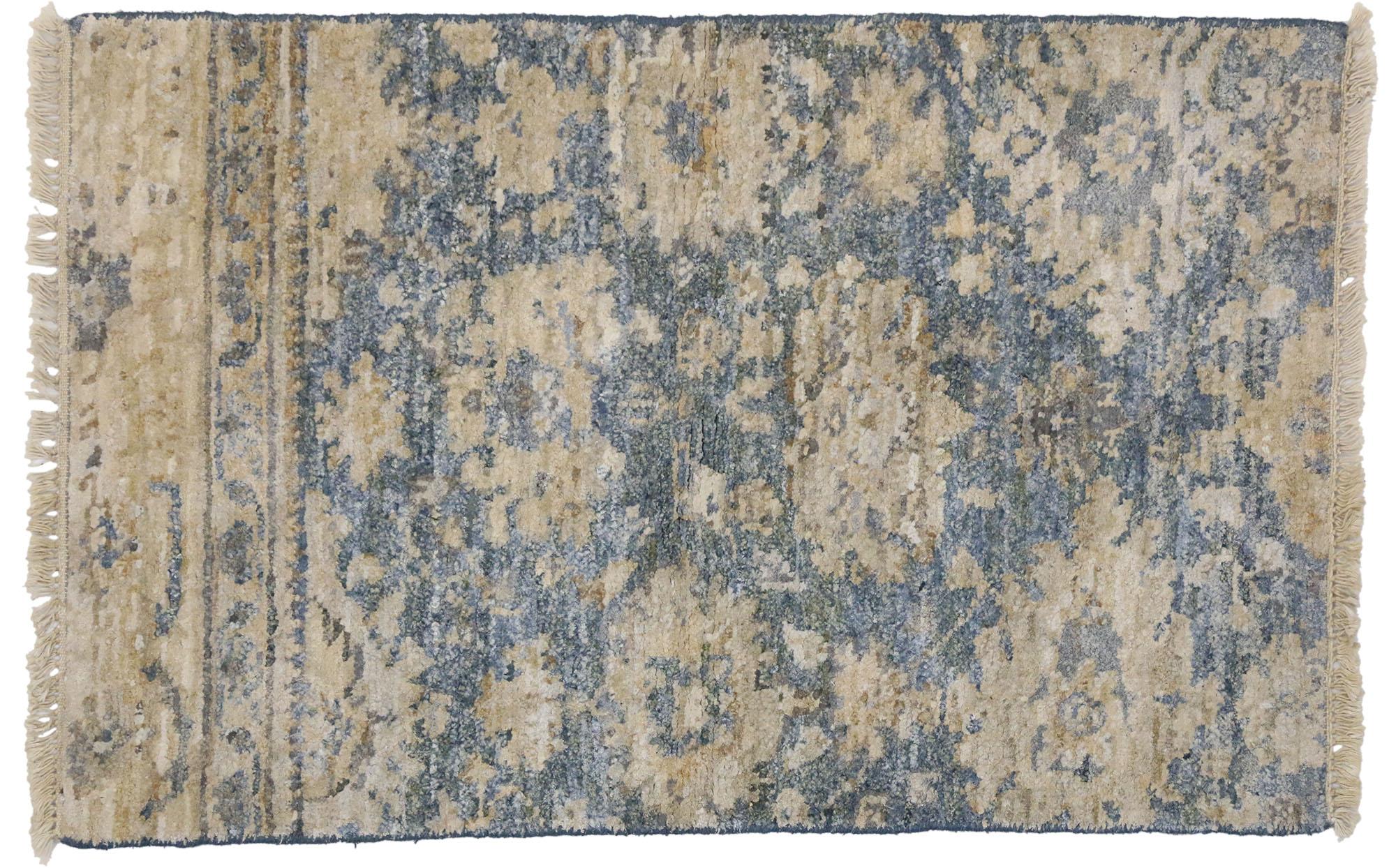 New Contemporary Oushak Style Accent Rug mit Modern Style (Handgeknüpft) im Angebot