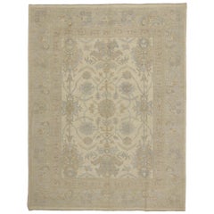 New Contemporary Oushak Style Area Rug with Modern Coastal Vibes