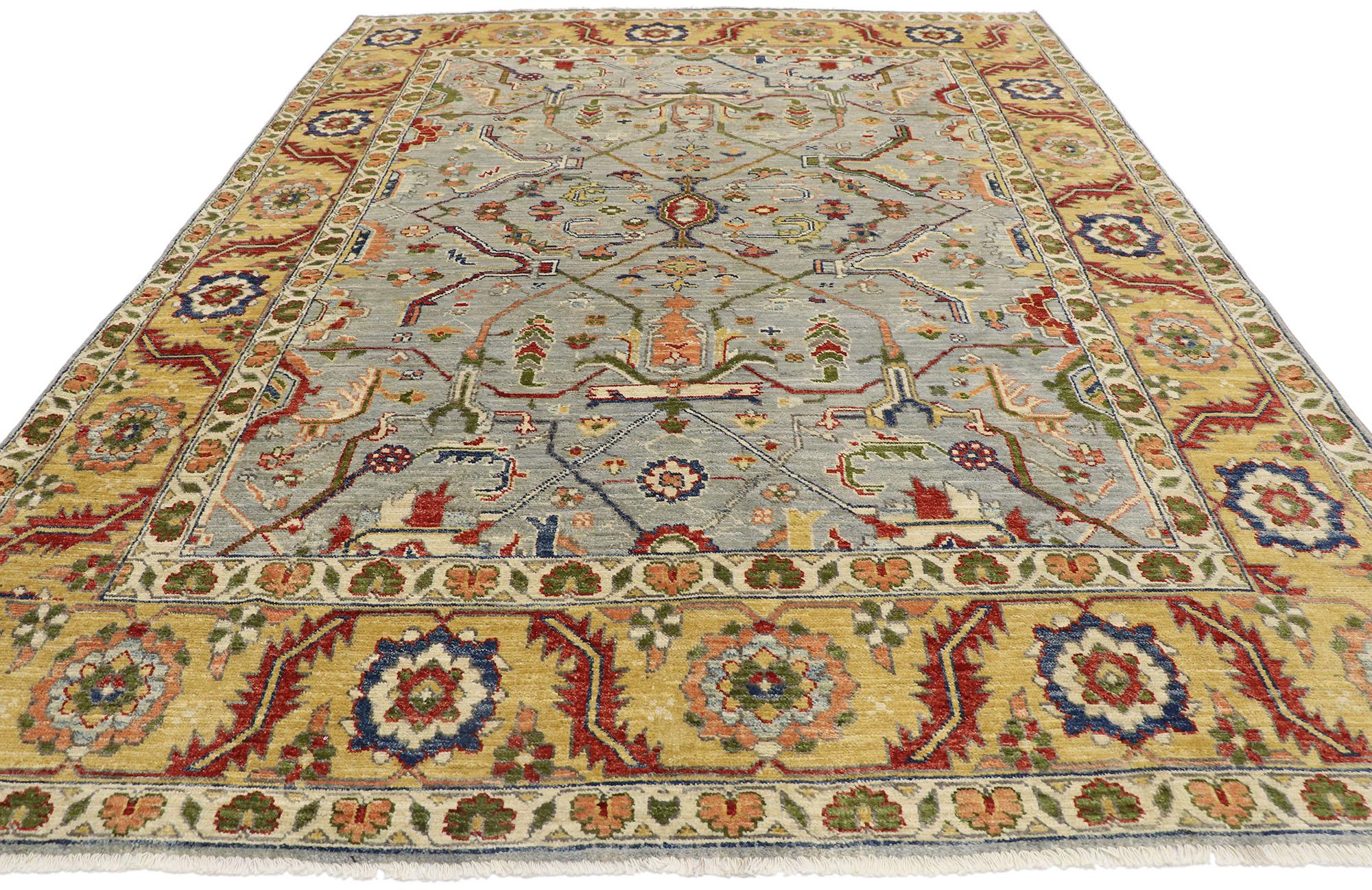 Pakistani New Contemporary Oushak Style Rug  For Sale