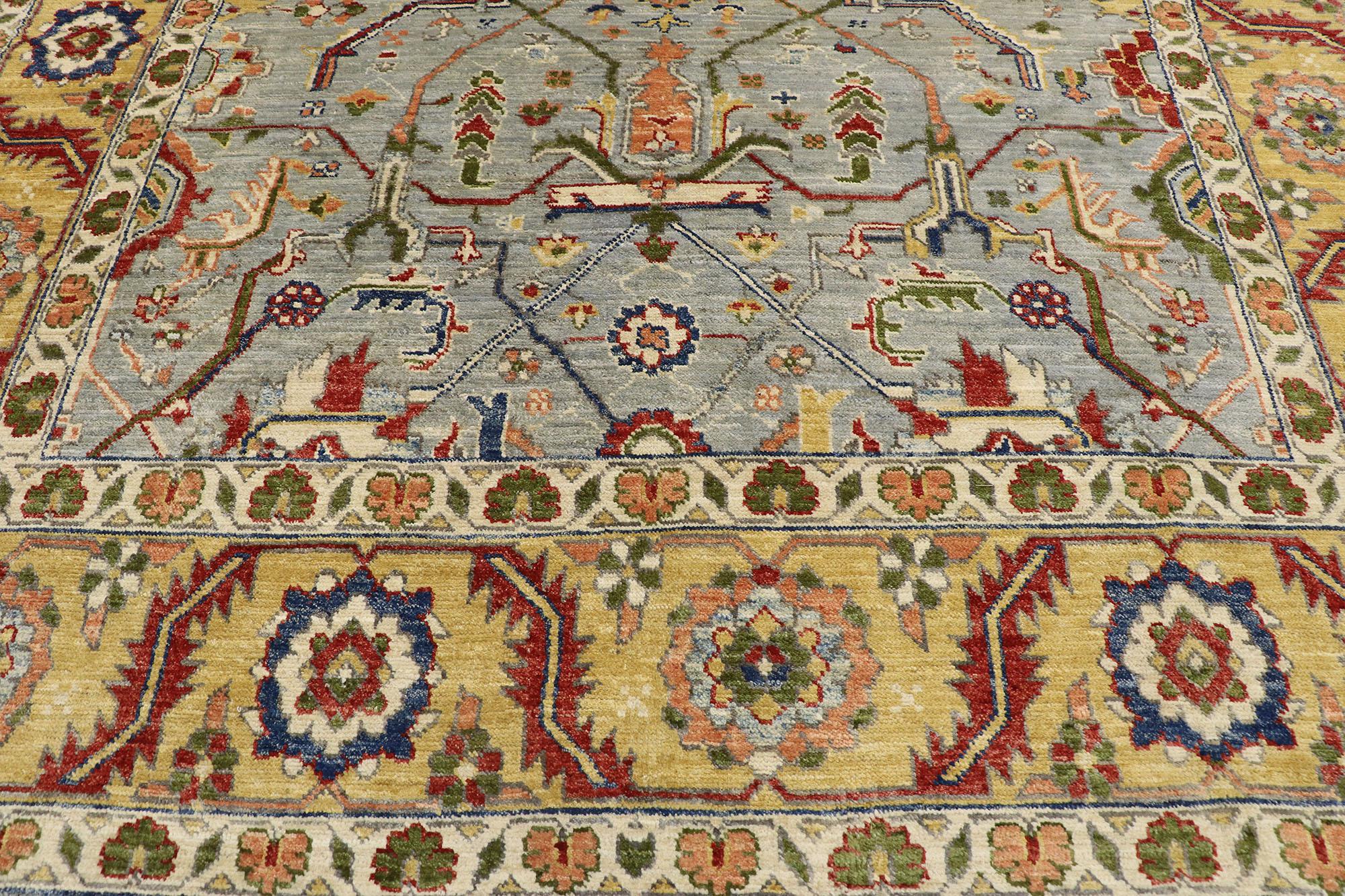 Hand-Knotted New Contemporary Oushak Style Rug  For Sale