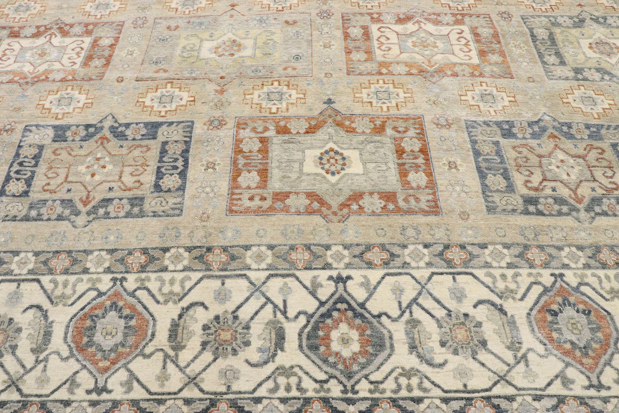 Hand-Knotted New Contemporary Oushak Style Rug with Arts & Crafts Style For Sale